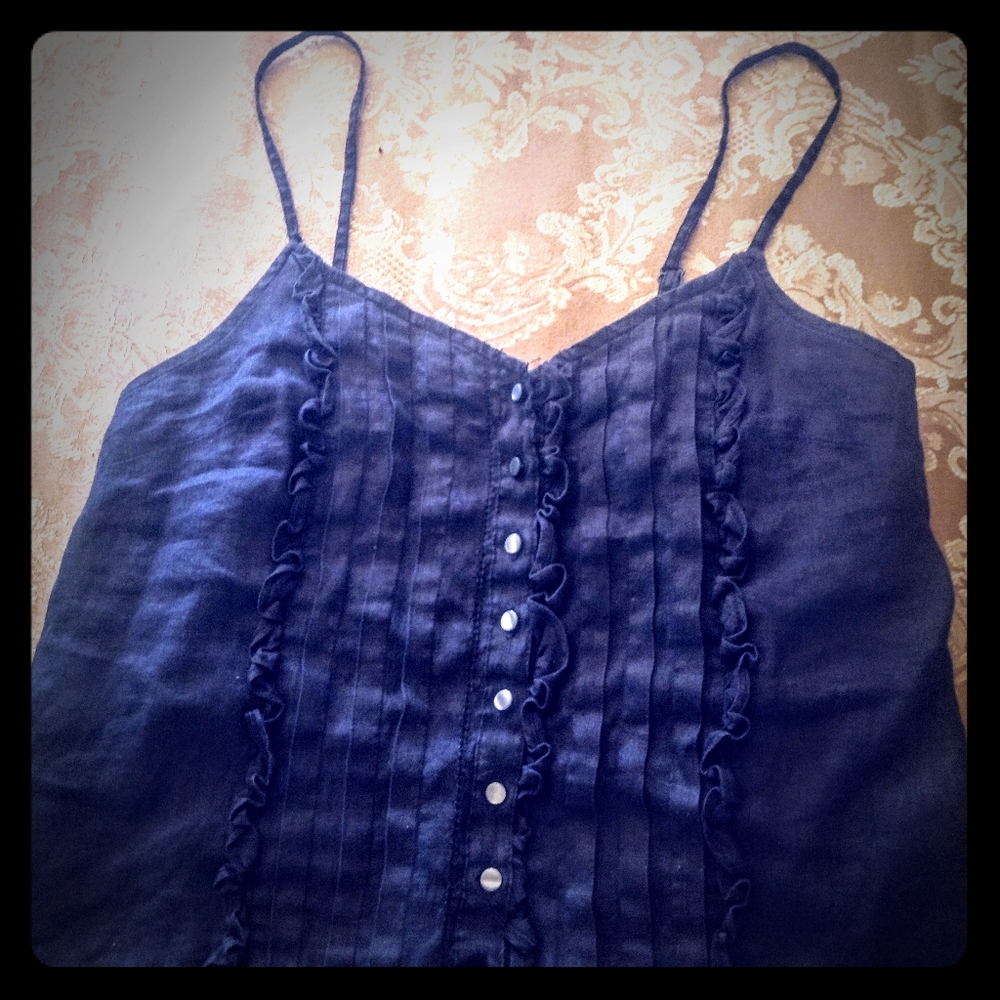 GAP 100% Linen Top, Romantic Minimalist, Medium